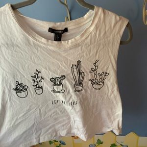 white cactus crop top